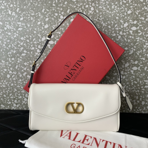 Valentino Small DeVain White Nappa Leather Shoulder Bag Valentino Small DeVain White Nappa Leather Shoulder Bag