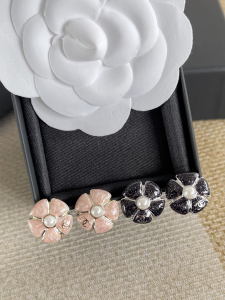 Chanel Camellia Flower Hoop Studs Earrings Chanel Camellia Flower Hoop Studs Earrings