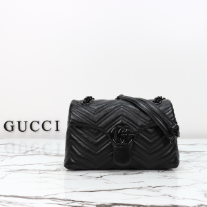 Gucci GG Marmont Small Shoulder Bag Black Matelasse Nappa Leather Gucci GG Marmont Small Shoulder Bag Black Matelasse Nappa Leather
