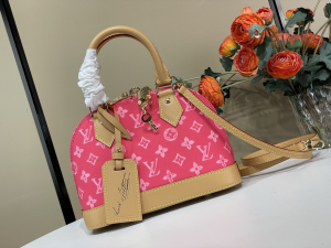 Louis Vuitton Alma BB Fuchsia Monogram Canvas Tote Shoulder Bag Louis Vuitton Alma BB Fuchsia Monogram Canvas Tote Shoulder Bag