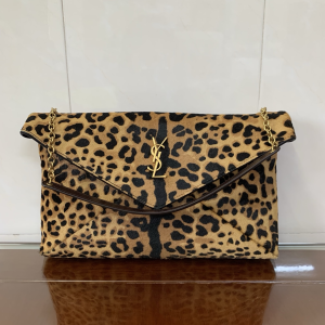 Saint Laurent YSL Envelope Flap Shoulder Bag Leopard Print Calf Hair Saint Laurent YSL Envelope Flap Shoulder Bag Leopard Print Calf Hair