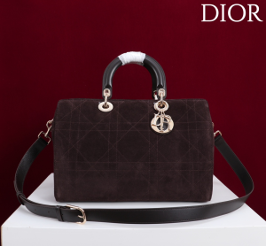 Dior Large Dark Brown Suede Cannage Leather Granville Polochon Satchel Tote Shoulder Bag Dior Large Dark Brown Suede Cannage Leather Granville Polochon Satchel Tote Shoulder Bag