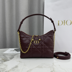 Dior Miss Dior Diorling Mini Hobo Shoulder Bag with Chain Red Macrocannage Leather Dior Miss Dior Diorling Mini Hobo Shoulder Bag with Chain Red Macrocannage Leather