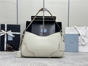 Prada Aimee Large White Leather Hobo Shoulder Bag Prada Aimee Large White Leather Hobo Shoulder Bag