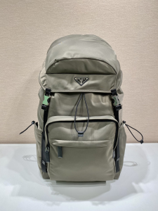Prada Speedrock Re Nylon and Leather Backpack Bag Light Gray Prada Speedrock Re Nylon and Leather Backpack Bag Light Gray