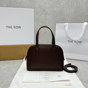The Row Medium Ingrid Top Handle Shoulder Bag Deep Brown Leather The Row Medium Ingrid Top Handle Shoulder Bag Deep Brown Leather