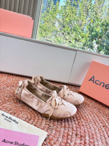 Acne Studios Lace up Satin Bilaria Ballerinas Flats Light Pink Acne Studios Lace up Satin Bilaria Ballerinas Flats Light Pink