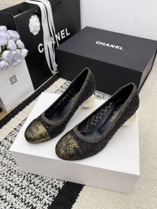 Chanel CC Logo Mesh Pearl Heeled Pumps Black Chanel CC Logo Mesh Pearl Heeled Pumps Black