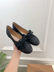 Gianvito Rossi vault lace up Perforated Leather Ballet Flats Black Gianvito Rossi vault lace up Perforated Leather Ballet Flats Black