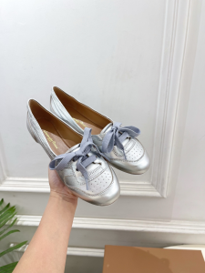 Gianvito Rossi vault lace up Perforated Leather Ballet Flats Silver Gianvito Rossi vault lace up Perforated Leather Ballet Flats Silver