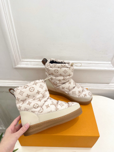 Louis Vuitton LV Cloud Lace Up Ankle Boot Sneaker Beige Monogram Nylon and Leather Louis Vuitton LV Cloud Lace Up Ankle Boot Sneaker Beige Monogram Nylon and Leather