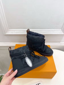 Louis Vuitton LV Cloud Lace Up Ankle Boot Sneaker Black Monogram Nylon and Leather Louis Vuitton LV Cloud Lace Up Ankle Boot Sneaker Black Monogram Nylon and Leather