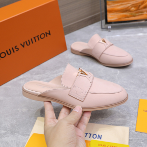 Louis Vuitton LV Mare Open Back Loafer Pink Calfskin Leather Louis Vuitton LV Mare Open Back Loafer Pink Calfskin Leather