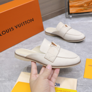 Louis Vuitton LV Mare Open Back Loafer White Calfskin Leather Louis Vuitton LV Mare Open Back Loafer White Calfskin Leather