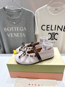 Marni Strap Leather Ballet Flats Pink Marni Strap Leather Ballet Flats Pink