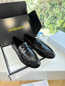 Saint Laurent YSL Le Penny Loafers Black Calfskin Leather Saint Laurent YSL Le Penny Loafers Black Calfskin Leather