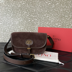 Valentino garavani Small antibes Dark Brown Suede calfskin shoulder bag Valentino garavani Small antibes Dark Brown Suede calfskin shoulder bag