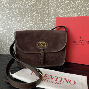 Valentino garavani antibes Dark Brown Suede calfskin shoulder bag Valentino garavani antibes Dark Brown Suede calfskin shoulder bag