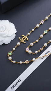 Chanel Coco CC Logo Pearls Necklaces