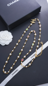 Chanel Coco CC Logo Pearls Necklaces