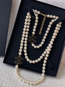 Chanel Pearls CC Logo Long Necklaces