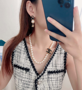 Chanel Pearls CC Logo Necklaces