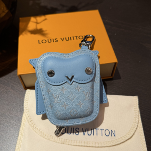 Louis Vuitton LV Owl Bag Charm Light Blue Monogram Canvas Louis Vuitton LV Owl Bag Charm Light Blue Monogram Canvas