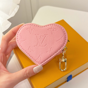 Louis Vuitton Pink Monogram Leather Heart Coin Purse Louis Vuitton Pink Monogram Leather Heart Coin Purse