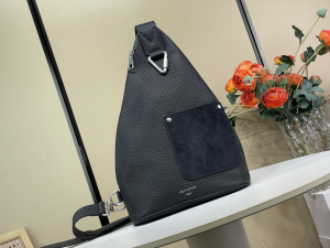 Louis Vuitton Delta Slingback Bag Black Grained Calf Leather Louis Vuitton Delta Slingback Bag Black Grained Calf Leather