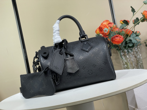 Louis Vuitton Speedy P9 Bandouliere 25 Black Monogram Soft Calfskin Crossbody Bag Louis Vuitton Speedy P9 Bandouliere 25 Black Monogram Soft Calfskin Crossbody Bag