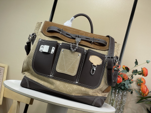 Louis Vuitton Steamer 40 Autres Cuirs Backpack Bag Beige Brown Suede Leather Louis Vuitton Steamer 40 Autres Cuirs Backpack Bag Beige Brown Suede Leather