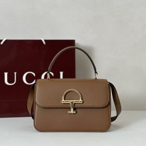 Gucci Siena Medium Top Handle Shoulder Bag Brown Smooth Leather Gucci Siena Medium Top Handle Shoulder Bag Brown Smooth Leather