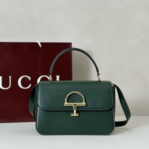 Gucci Siena Medium Top Handle Shoulder Bag Green Smooth Leather Gucci Siena Medium Top Handle Shoulder Bag Green Smooth Leather