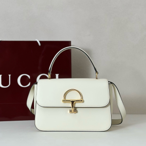 Gucci Siena Medium Top Handle Shoulder Bag White Smooth Leather Gucci Siena Medium Top Handle Shoulder Bag White Smooth Leather