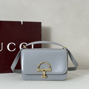 Gucci Siena Small Top Handle Shoulder Bag Gray Smooth Leather Gucci Siena Small Top Handle Shoulder Bag Gray Smooth Leather