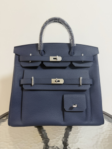 Hermes Caban Togo Leather Multi Pockets Birkin 40 HAC Tote Bag Blue Hermes Caban Togo Leather Multi Pockets Birkin 40 HAC Tote Bag Blue