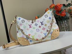Louis Vuitton LVxTM Boulogne Hobo Shoulder Bag with Studs White Multicolor Monogram Canvas Louis Vuitton LVxTM Boulogne Hobo Shoulder Bag with Studs White Multicolor Monogram Canvas