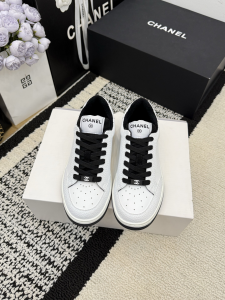 Chanel White Leather Sneakers