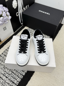 Chanel White Leather Sneakers