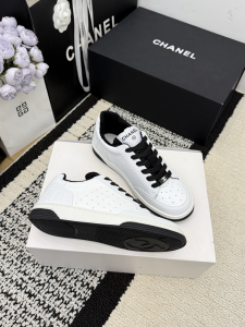 Chanel White Leather Sneakers