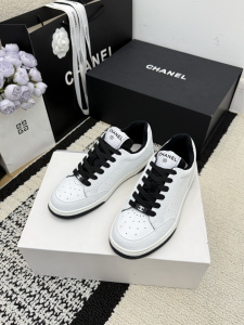 Chanel White Leather Sneakers