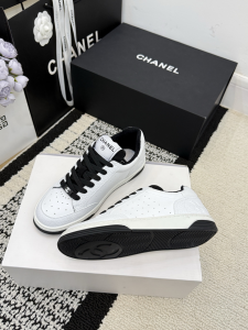 Chanel White Leather Sneakers