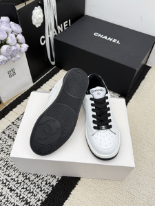 Chanel White Leather Sneakers