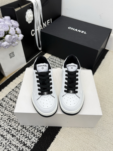 Chanel White Leather Sneakers