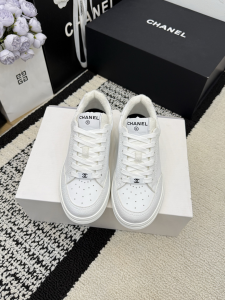 Chanel White Leather Sneakers