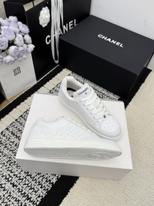 Chanel White Leather Sneakers