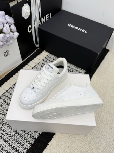 Chanel White Leather Sneakers