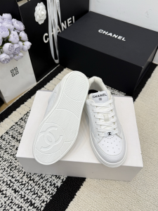 Chanel White Leather Sneakers