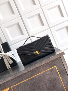 Chanel Mini Envelope Flap Top Handle Evening Clutch Bag Black Quilted Leather Chanel Mini Envelope Flap Top Handle Evening Clutch Bag Black Quilted Leather