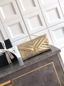 Chanel Mini Envelope Flap Top Handle Evening Clutch Bag Gold Quilted Leather Chanel Mini Envelope Flap Top Handle Evening Clutch Bag Gold Quilted Leather